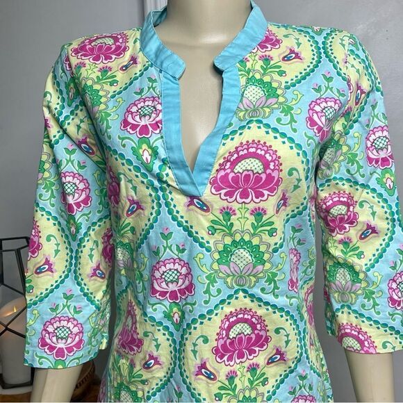 The Cat's Pajamas Floral Colorful Night Shirt Gown Women’s Size Extra Small XS - Picture 2 of 10